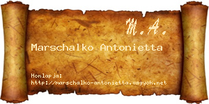 Marschalko Antonietta névjegykártya